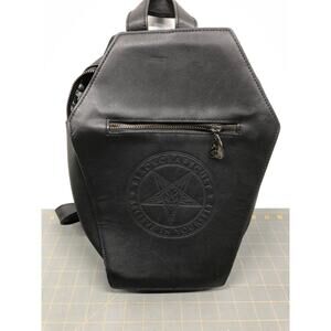 Blackcraft Cult Coffin Backpack Black Faux Leather Bag Goth Hot Topic Exclusive